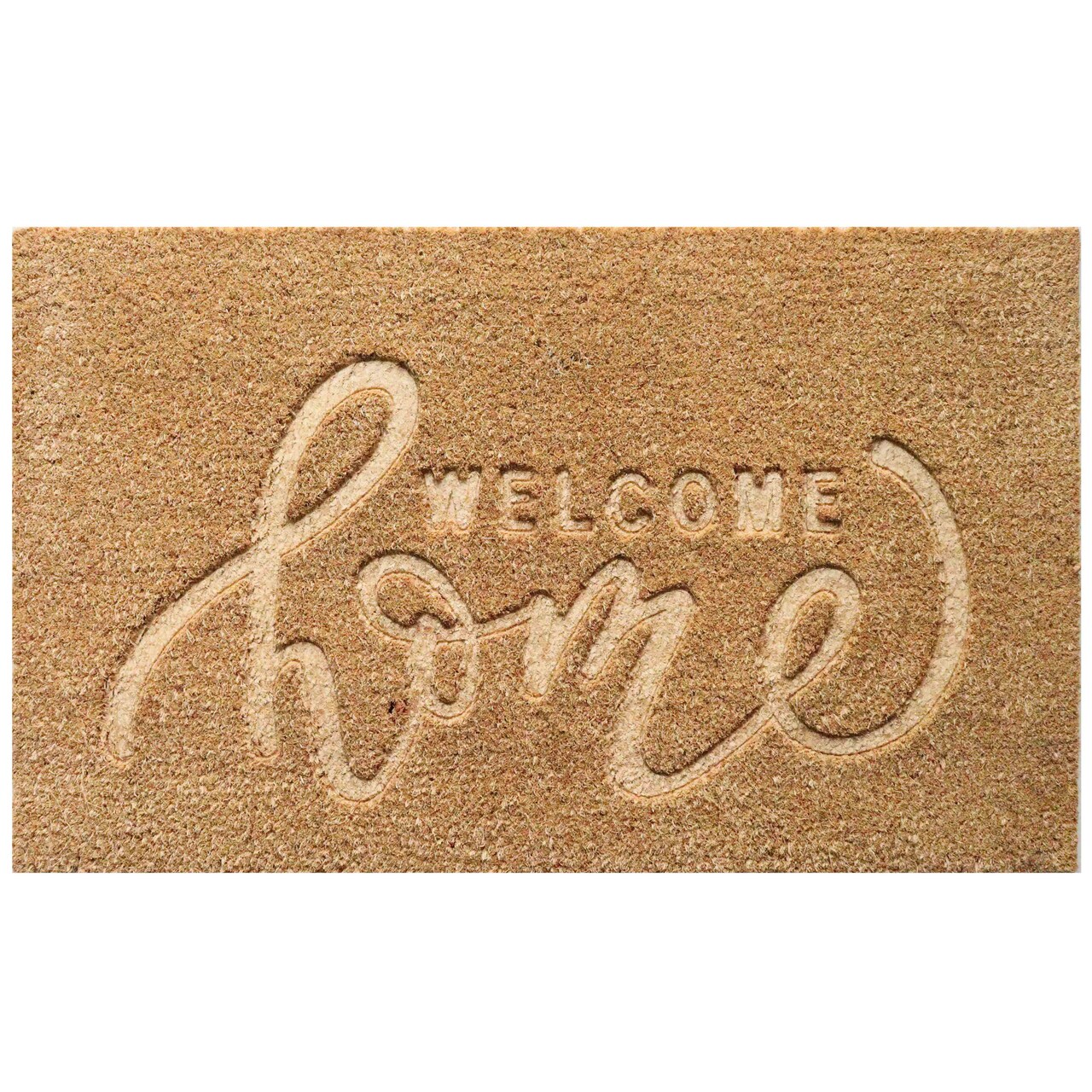 Gardenised Heavy Duty Coco Coir Doormat Non Slip PVC Baking Embossed Welcome Design Natural Coconut Fiber Floor Mat for Front Door Porch Patio Entryway Garage Mudroom & Outdoor Use 18x30"